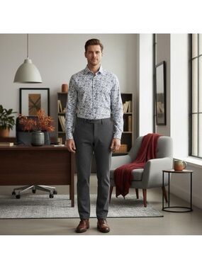 Bugatti men’s white and blue floral button down to red shirt size XL